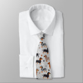 Dackel Paws and Bones Pattern Grau Krawatte (Gebunden)