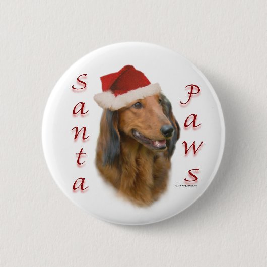 Dackel Paws - Langhaar Button (Vorderseite)