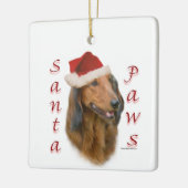 Dackel Paws - Langhaar Keramikornament (Links)