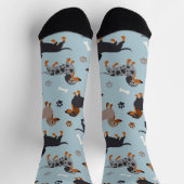 Dackel-Paws und Knochen-Muster-Socken Socken (Oben)