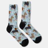 Dackel-Paws und Knochen-Muster-Socken Socken (Rechts)
