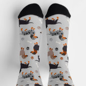 Dackel-Paws und Knochen-Muster-Socken Socken (Oben)