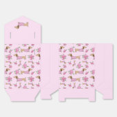 Dackel & Peonies Blumenrosa Hochzeit Geschenkschachtel (Ungefaltet)