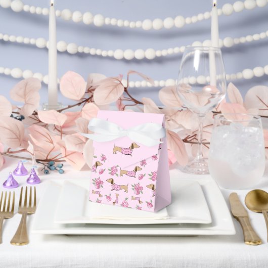 Dackel & Peonies Blumenrosa Hochzeit Geschenkschachtel (Hochzeit)