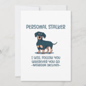 Dackel Personal Stalker Dankeskarte (Vorderseite)
