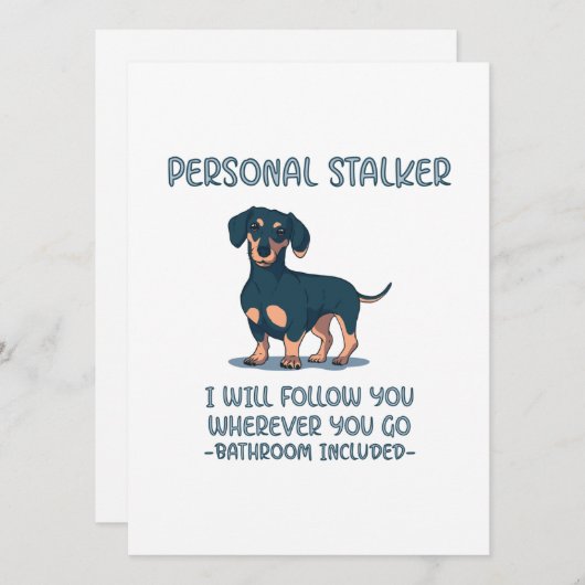 Dackel Personal Stalker Feiertagskarte (Vorne/Hinten)