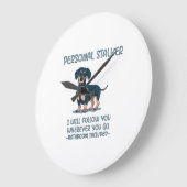 Dackel Personal Stalker Große Wanduhr (Winkel)