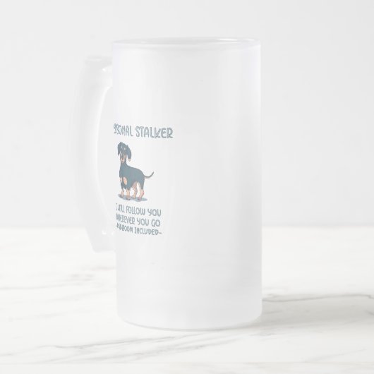 Dackel Personal Stalker Mattglas Bierglas (Vorderseite Links)