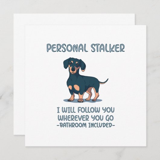 Dackel Personal Stalker Mitteilungskarte (Vorne/Hinten)