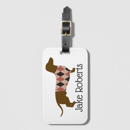 Dackel Personalisiert Gepäckanhänger (Vorderseite Vertikal)