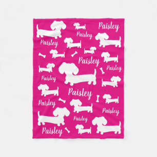 Dackel Personalisierter Dog Blanket anpassen Fleecedecke