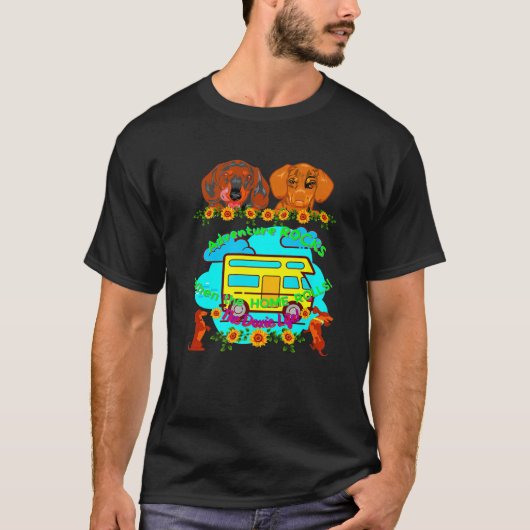 DACKEL PET FUNNY DACKEL DOG LOVER ADVENTURE CAM T-Shirt (Vorderseite)