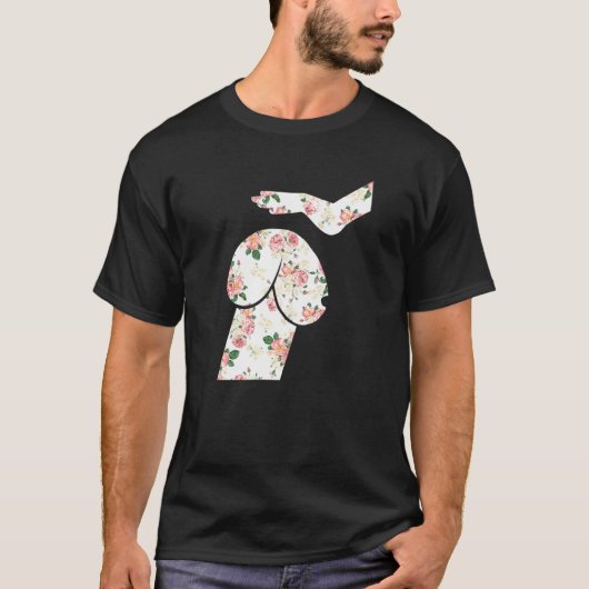 Dackel Petting Hand Blume Hund T-Shirt (Vorderseite)