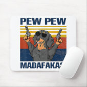 Dackel Pew Pew Vintag Mousepad (Mit Mouse)