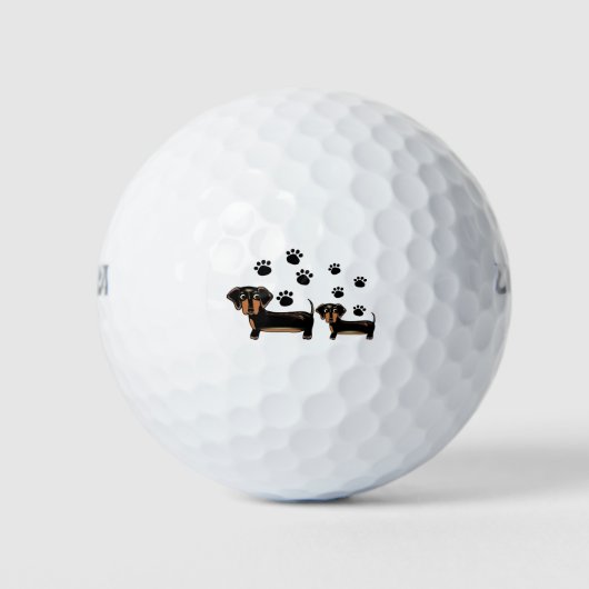 Dackel Pfefferhund Liebe Golfball (Vorderseite)