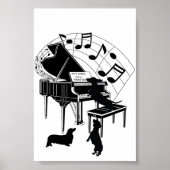 Dackel Piano Print Poster Paper (Matte) (Vorne)