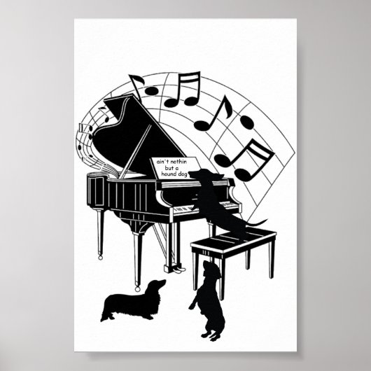 Dackel Piano Print Poster Paper (Matte) (Vorne)