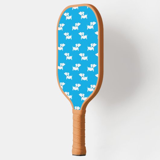 Dackel Pickleball-Geschenk blau Pickleball Schläger (Links)