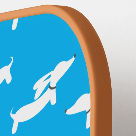 Dackel Pickleball-Geschenk blau Pickleball Schläger (Linke Seite)