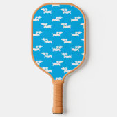 Dackel Pickleball-Geschenk blau Pickleball Schläger (Rückseite)