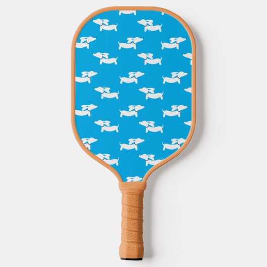 Dackel Pickleball-Geschenk blau Pickleball Schläger (Rückseite)