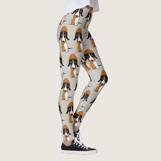 Dackel Piebalgs| Niedlicher Hipster Hund Gemustert Leggings (Rechts)