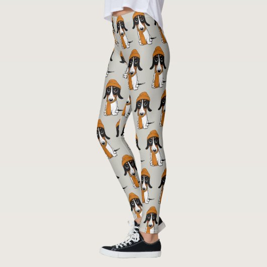 Dackel Piebalgs| Niedlicher Hipster Hund Gemustert Leggings (Links)