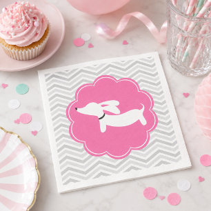 Dackel Pink Baby Dusche Party Napkins Serviette