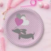 Dackel Pink Girl Babydusche Papier Teller