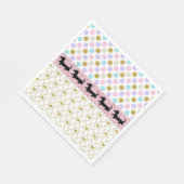 Dackel Pink Gold Glitzer Hearts Papier Napkins Serviette (Ecke)