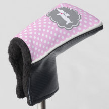 Dackel Pink Polka Dot Golf Head Cover Putter
