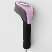 Dackel Pink Polka Dot Golf Head Cover Woods Headcover (angewinkelt)