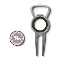 Dackel Pink Polka Dot Golf Tool für Dackel Mamas