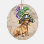 Dackel-Pirat Keramikornament (Links)