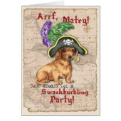 Dackel Pirate Einladung (Vorne)