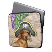 Dackel Pirate Laptopschutzhülle (Vorderseite Links)