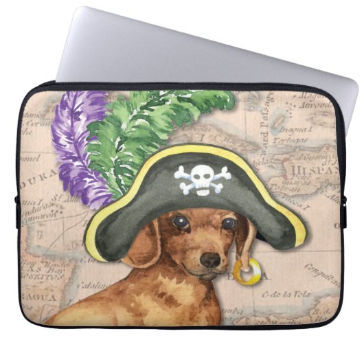 Dackel Pirate Laptopschutzhülle (Vorderseite)
