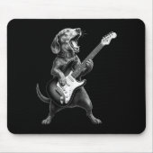 Dackel Playing Gitarre Rock Star Rock & Roll Mousepad (Vorne)