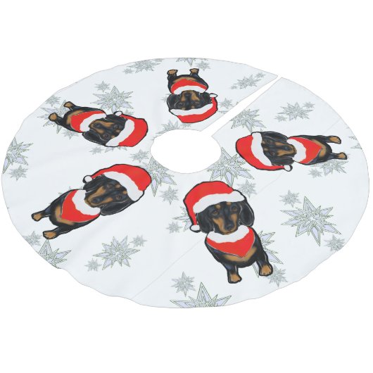Dackel Polyester Weihnachtsbaumdecke (Schrägansicht)