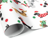 Dackel Poodle Dobermann Hund Welpe Weihnachten Geschenkpapier (Rolleneckpunkt)
