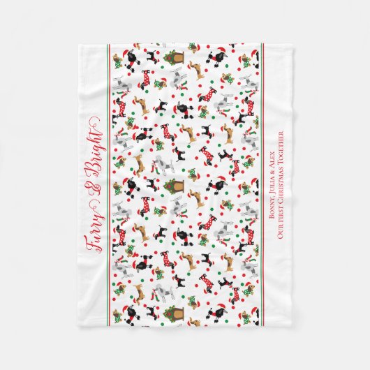 Dackel Poodle Dog Furore Weihnachten Fleecedecke (Vorderseite)