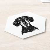 Dackel Portrait Minimalistisch Apparel Untersetzer (angewinkelt)