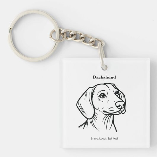 Dackel Portrait Schlüsselanhänger (Vorderseite)