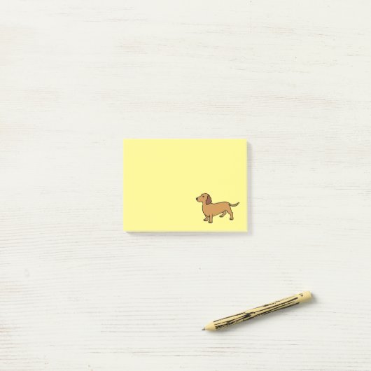 Dackel Post-it Klebezettel (Auf Schreibtisch)