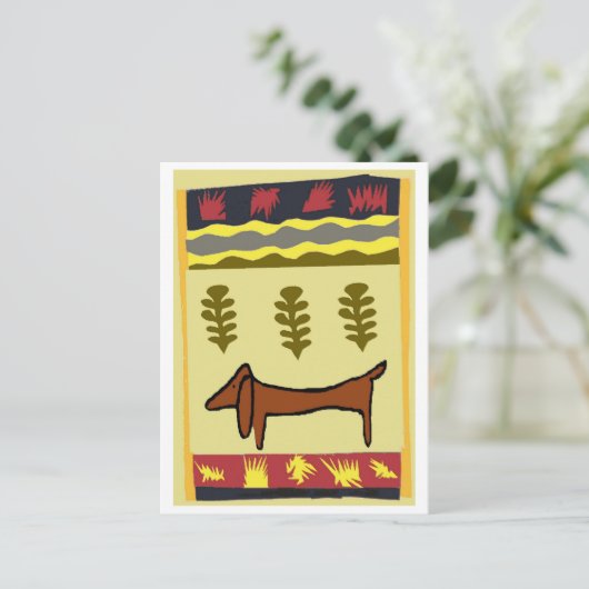 Dackel Postkarte (Stehend Vorderseite)
