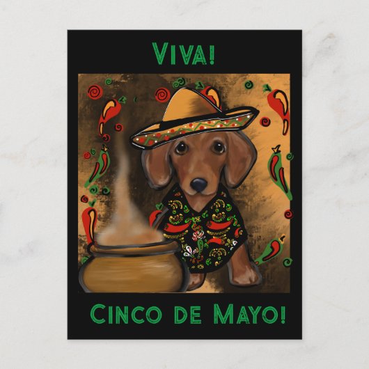 Dackel Postkarte (Vorderseite)