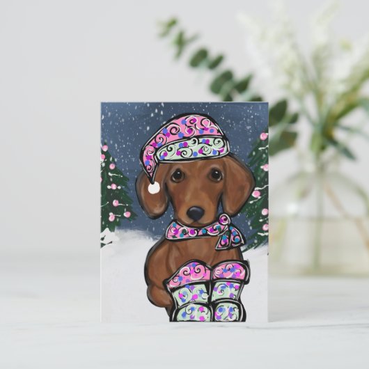 Dackel Postkarte (Stehend Vorderseite)