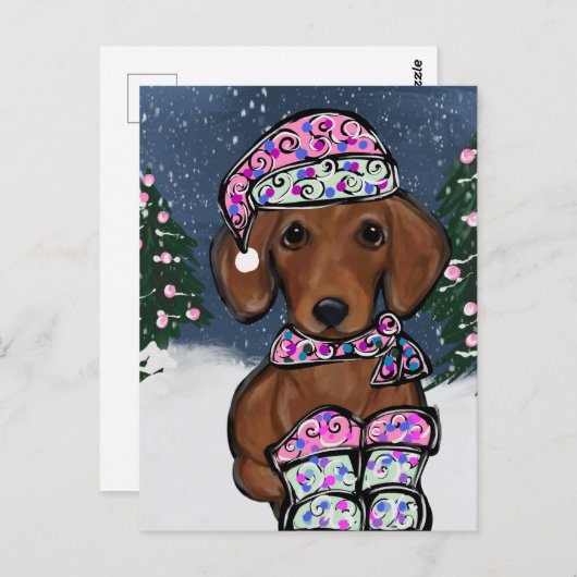 Dackel Postkarte (Vorne/Hinten)