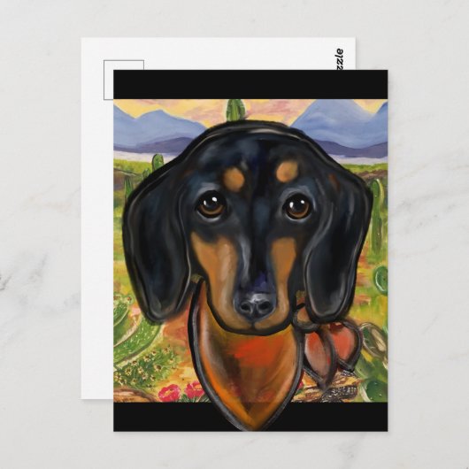 DACKEL POSTKARTE (Vorne/Hinten)