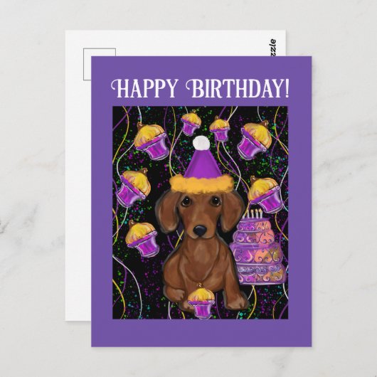 Dackel Postkarte (Vorne/Hinten)